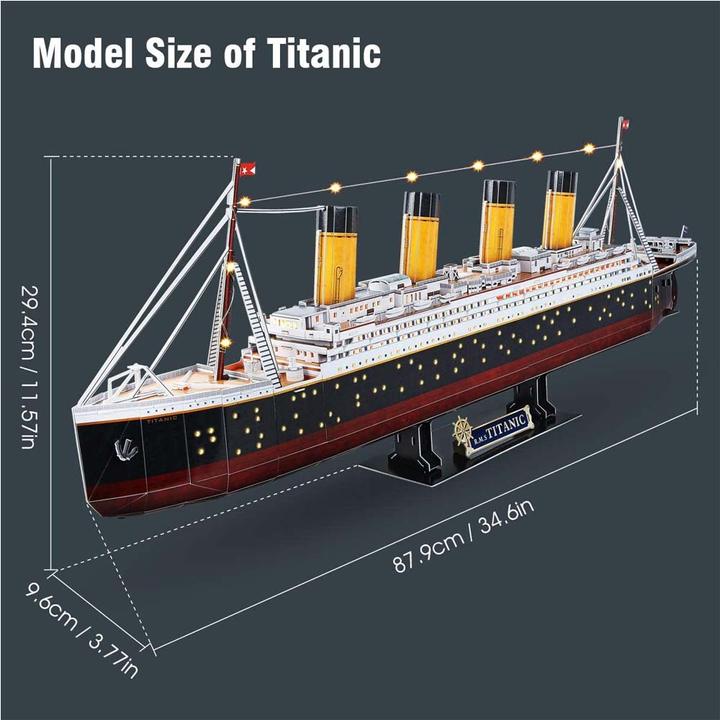 Actual product image Cubicfun Titanic LED (266 pieces)