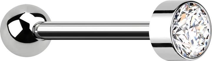 Star Piercing Micro Barbell Innengewinde silber mit Kugel silber Zylinder hoch silber mit Kristall silber (ohne Messing, Titan G23)