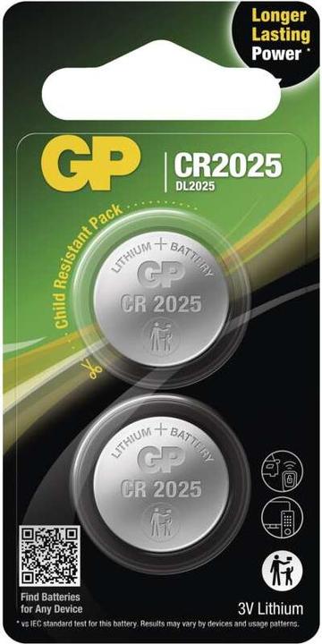 Produktbild GP Batteries Knopfzellen (2 Stk., CR2025, 165 mAh)