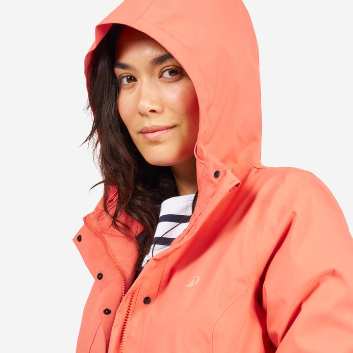 Produktbild Tribord Women’s long waterproof raincoat - Sailing 500 brick (S)