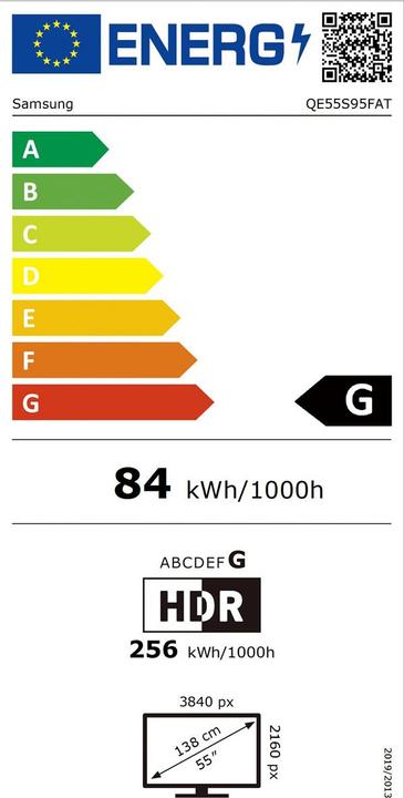 Energie-Label Samsung QE55S95F (55", S95F, OLED, 4K, 2025)