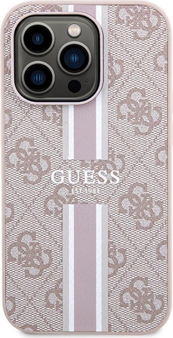 Image du produit Guess GUHMP15XP4RPSP iPhone 15 Pro Max 6.7" różowy/pink hardcase 4G Printed Stripes MagSafe (Apple iPhone 15 Pro Max)