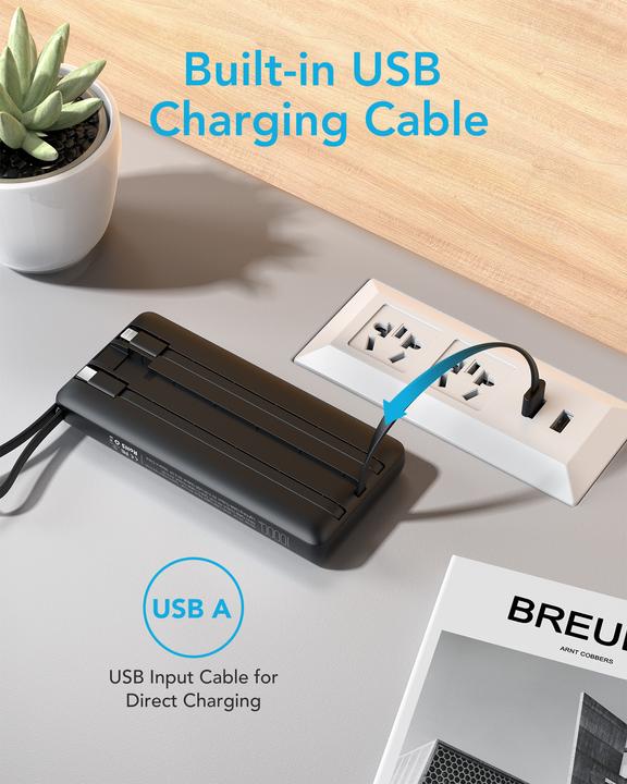 Immagine prodotto Veger C20 Powerbank con cavo - 20'000mAh (20000 mAh, 10 W, 77 Wh)