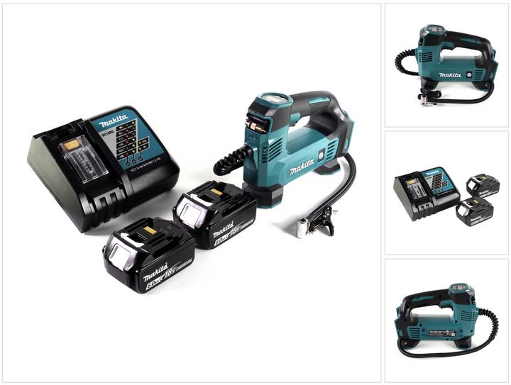 Image du produit Makita DMP 180 RG Compresseur sur batterie 18 V 8,3 bar + 2x batterie 6,0 Ah + chargeur (8.30 bar, 12 l)