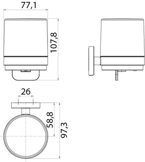 Actual product image Emco round liquid soap dispenser, one-hand operation, satin crystal glass