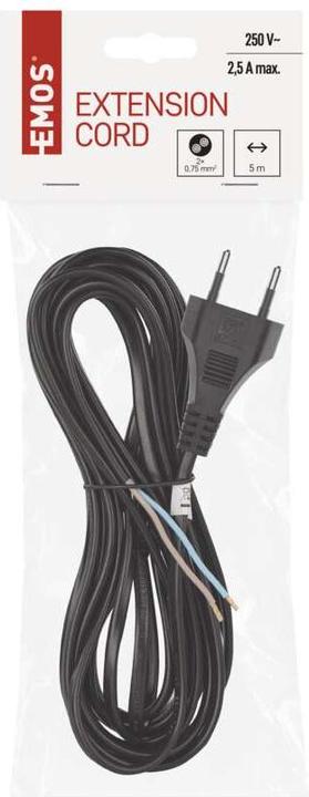 Actual product image Emos Connecting cable H03VVH2-F 2 x 0.75 mm black 5 m (S19275) (5 m)