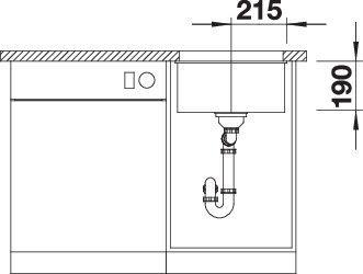 Image du produit Blanco Subline 400-U (Evier sous plan, 43 cm, 46 cm)