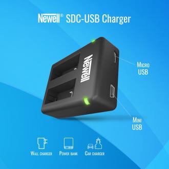 Actual product image Newell Battery SDC-USB AHDBT-901 Dual Channel Charger for GoPro HERO 9 Black (Camera battery charger)