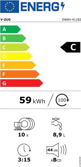 Etichetta energetica V-Zug Geschirrspüler V600 VS 4118200000
