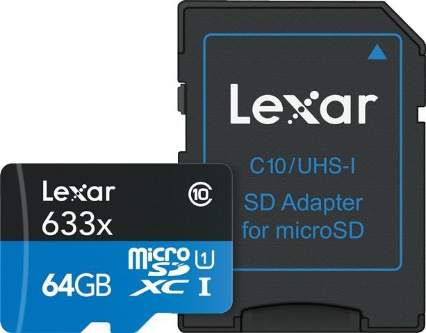 Produktbild Lexar High Performance microSDXC UHS-I, inkl. Kartenlesegerät (64 GB, microSDXC, U1, UHS-I)