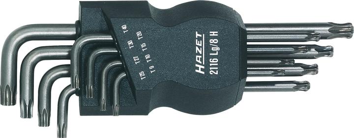 Produktbild HAZET Winkelschraubendreher Satz 2116LG/8H ∙ Innen TORX Profil ∙ T9 ∙ T10 ∙ T15 ∙ T20 ∙ T25 ∙ T27 … (Pin-torx)
