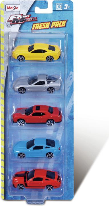 Produktbild Maisto Toys - Fresh Metal 5-er Set Modellautos, 7,5cm (6-fach sortiert) - Modellauto