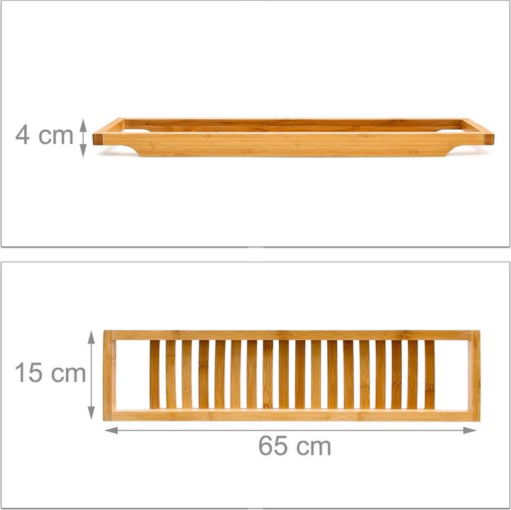 Produktbild Relaxdays Bambus Badewannenablage (65 x 15 x 4 cm)