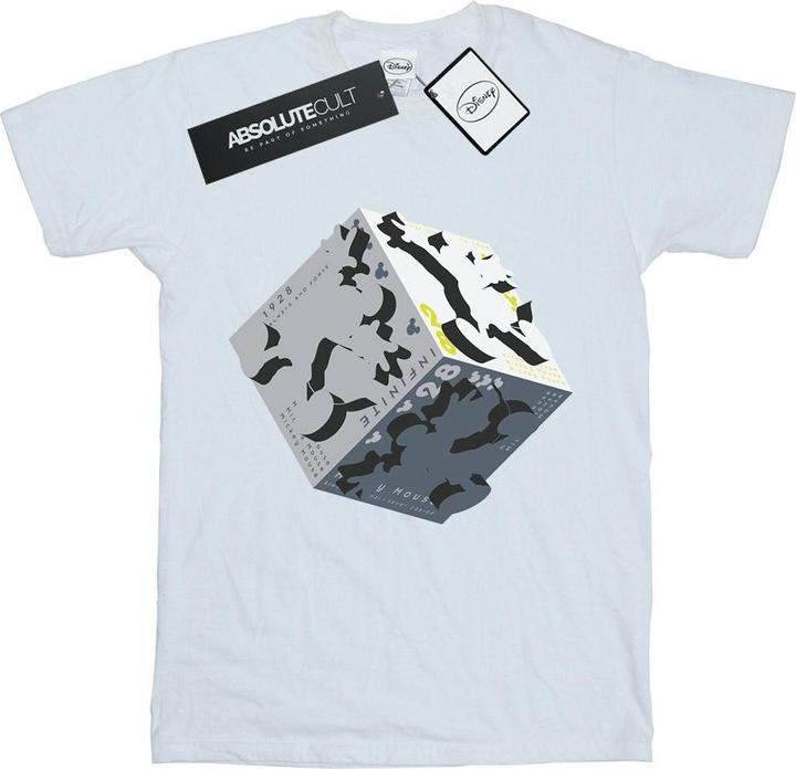 Actual product image Disney Womens/Ladies Mickey Mouse Cube Cotton Boyfriend T-Shirt (XL)