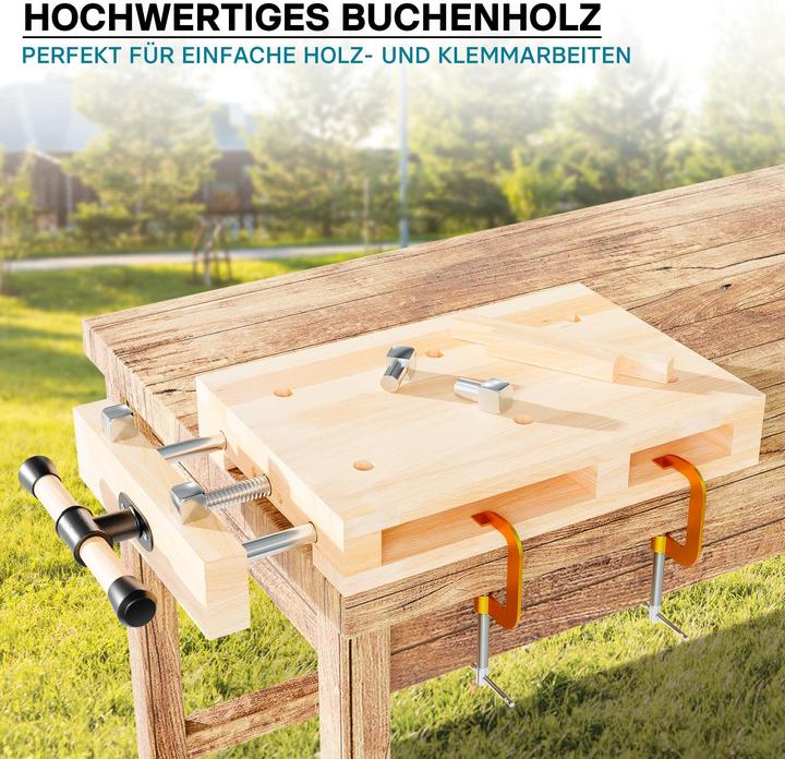 Produktbild Wiltec Hobelbank 52x28x7cm Mini-Werkbank Holz Schraubstock Hobeln Klemmen Mobil (28 cm, 45.50 cm)