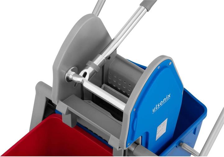 Produktbild Ulsonix Putzwagen mit Presse Mop Eimer Wischer Reinigungswagen Halter Hotel 2 Eimer 36 L