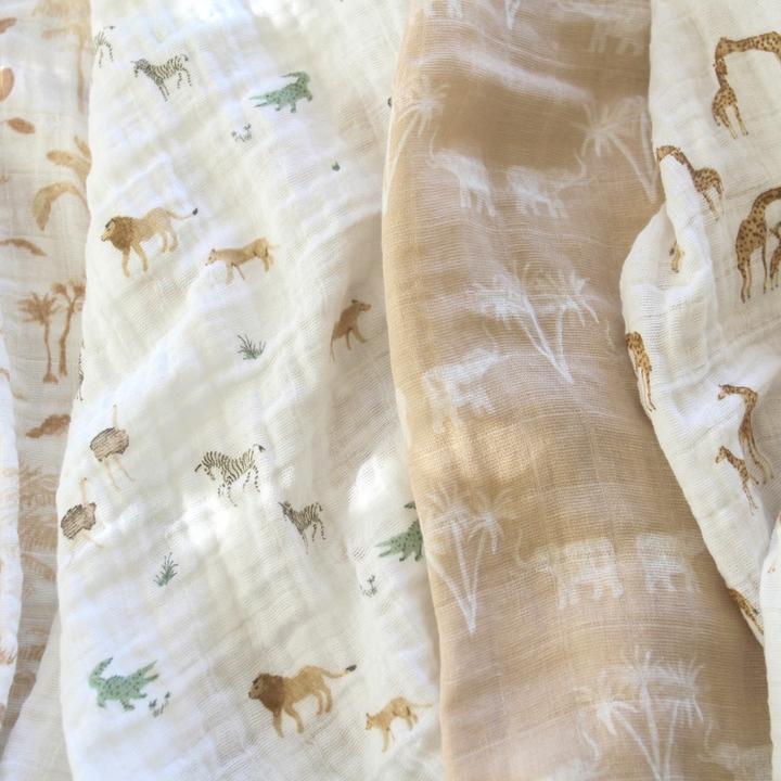 Produktbild aden + anais Mulltuch 4er Set Safari Dream (120 cm, 120 cm)
