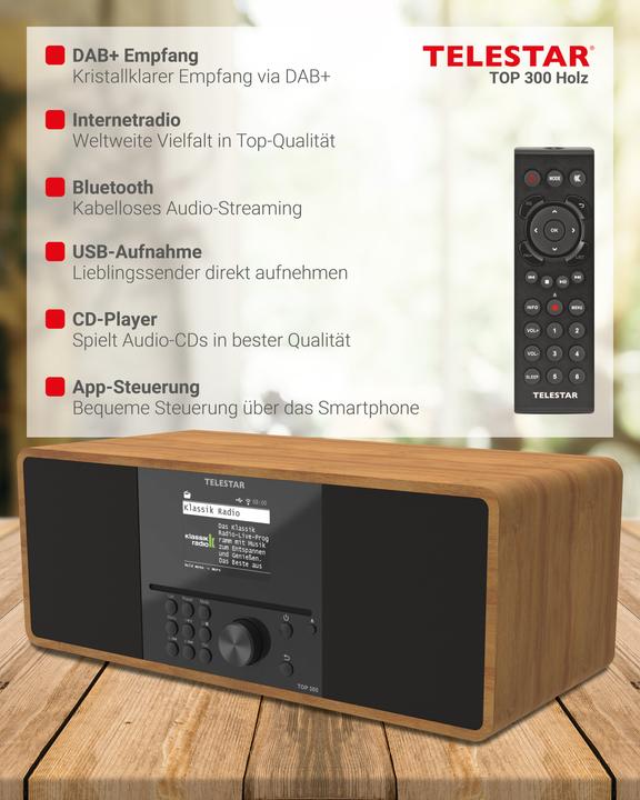 Produktbild Telestar TOP 300 (Internetradio, DAB+, FM, Bluetooth, WLAN)