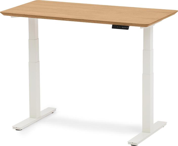 Actual product image Oakywood Standing Desk wooden table with height adjustment - Solid wood - Oak veneer / 160x80 / White - Oakyw (160 x 80 cm)
