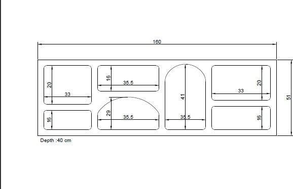 Actual product image Homitis Lorin (160 x 38 x 51 cm)