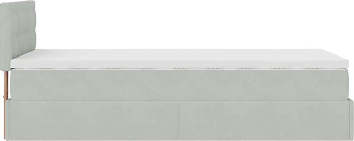 Actual product image VidaXL Ottoman bed with mattress light grey 90x200 cm velvet (90 x 200 cm)