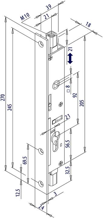 Image du produit Fuhr Serrure à mortaiser à bascule 298 (Serrure à mortaise)
