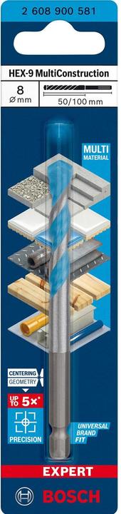 Produktbild Bosch Professional Zubehör Expert HEX-9 MultiConstruction Bohrer (8 Millimeter)