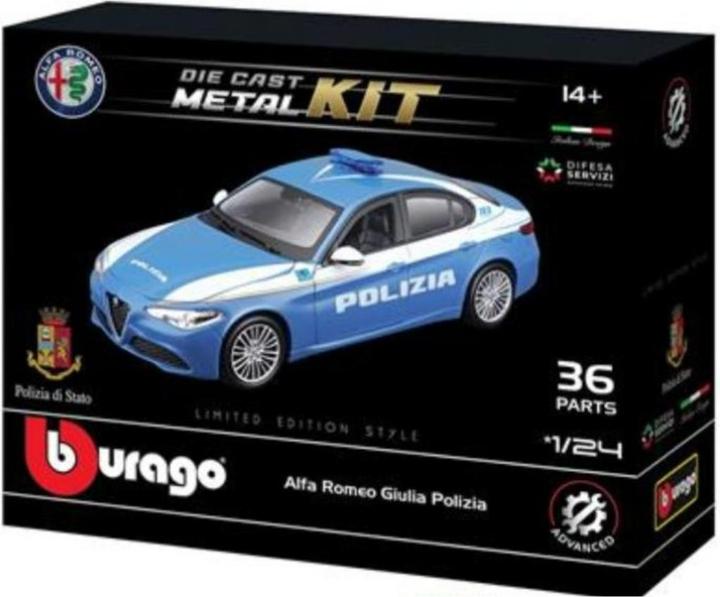 Produktbild Burago Modellbausatz Giulia Polizei Massstab
