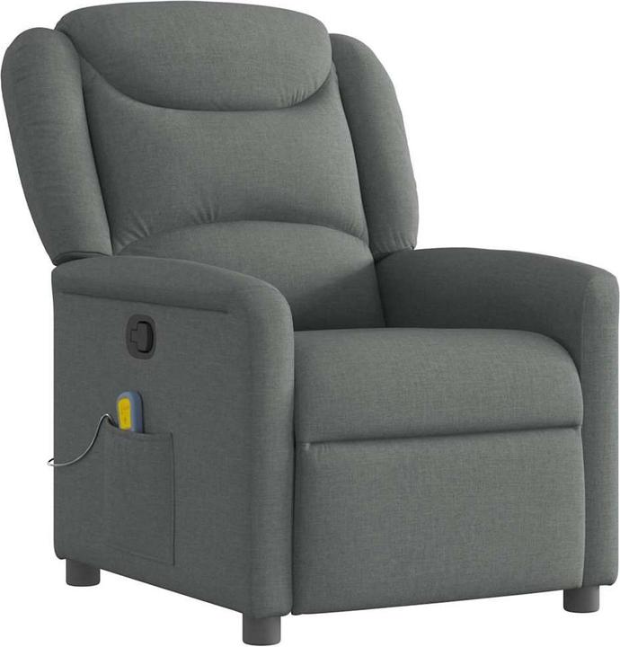 VidaXL Massagesessel Dunkelgrau Stoff Massage TV-Sessel