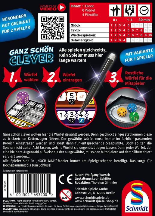 Produktbild Schmidt Spiele Ganz schön clever (Deutsch)
