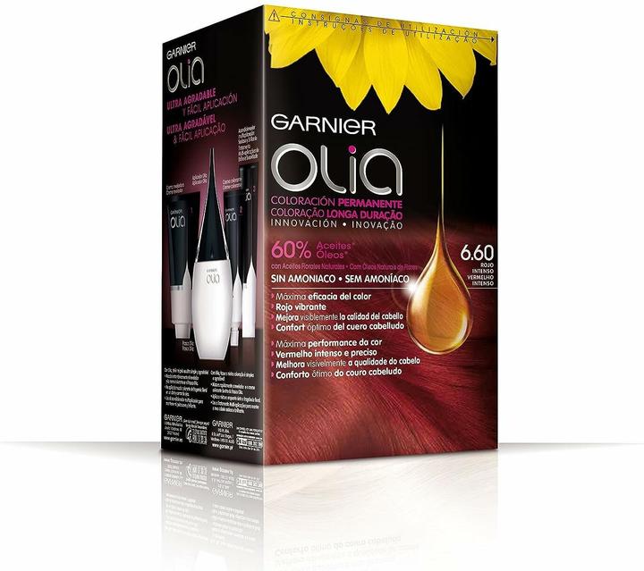 Image du produit Garnier OLIA Coloración Permanente #6,60 Rojo Intenso 4 pz (6,60 Rouge profond)