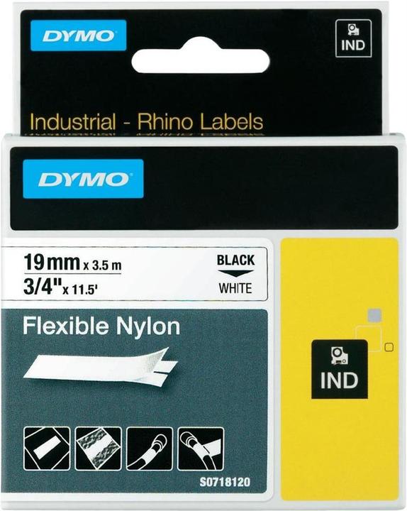 Dymo Rhino Nylonband 18759, weiss (1.90 cm, Weiss)