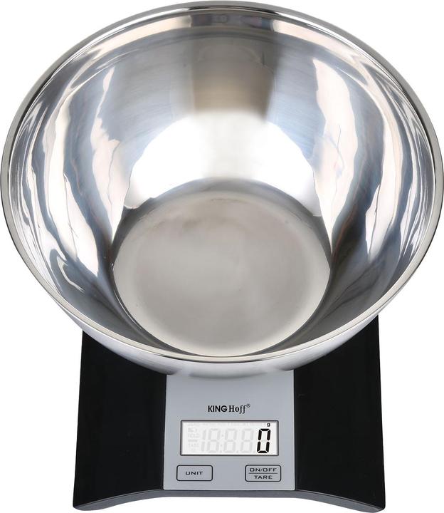 Produktbild Kinghoff Digitale KÃ¼chenwaage mit SchÃ¼ssel, 2 Liter, Edelstahl