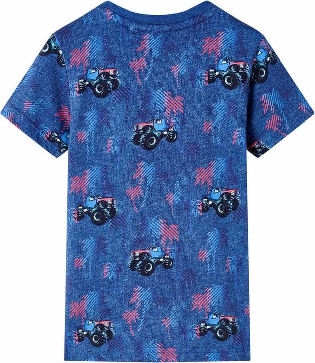 Actual product image VidaXL Children's T-shirt dark blue melange 140,Material: 100 (140)