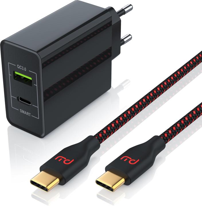 Image du produit Aplic Chargeur USB QC 3.0 à 2 ports + Câble USB 3.1 Type C 1m (33 W)