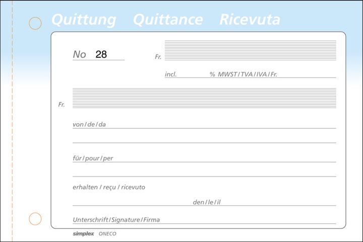 Image du produit Simplex 2-reçus par feuille (100 x)