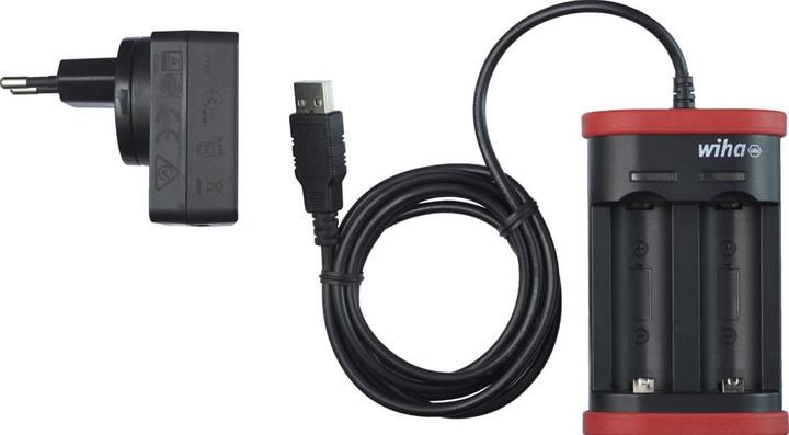 Auction Chargeur de piles 18500 Li-Ion avec port USB et connecteur Européen (41915)