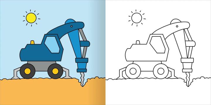 Actual product image Mein erstes dickes Malbuch – Bagger und Traktoren