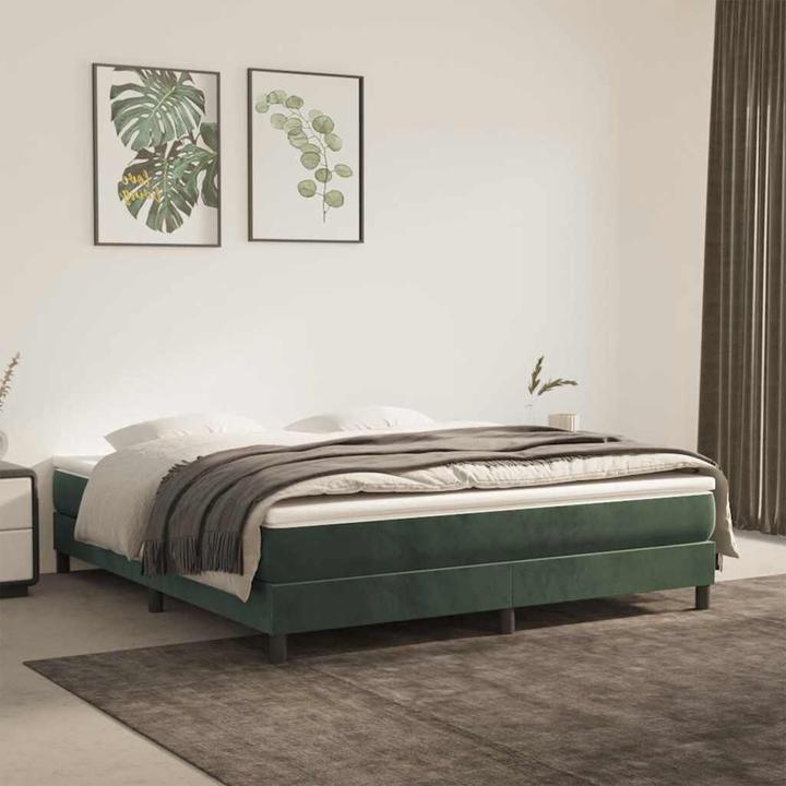 Produktbild VidaXL Taschenfederkernmatratze Dunkelgrün Samt (160 x 210 cm, Federkern)