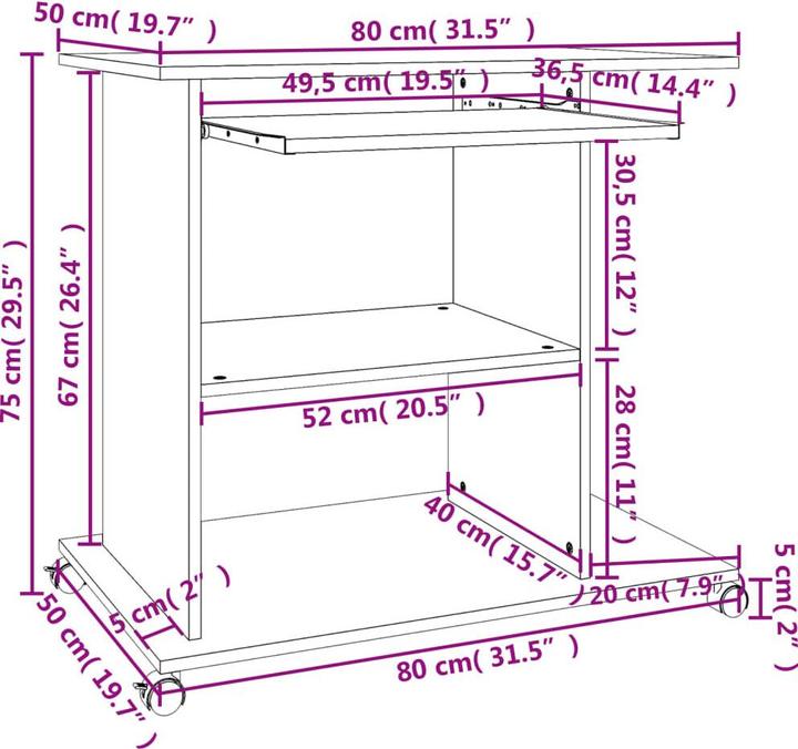 Produktbild VidaXL Valerye (80 x 50 x 75 cm)