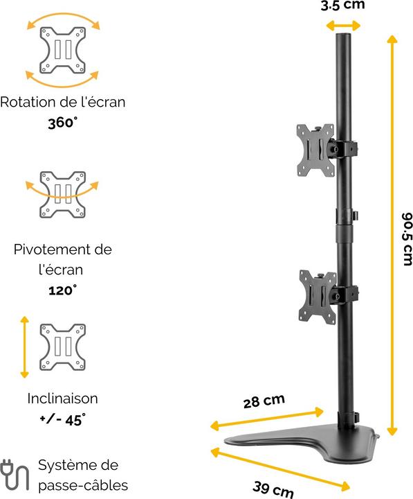 Actual product image Fellowes Professional Series Double Monitor Arm (Table, 32")