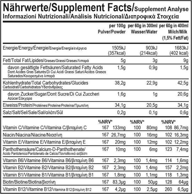 Nährwerte und Zutaten All Stars Clean Shake (Vanille, 1 Stk., 900 g)