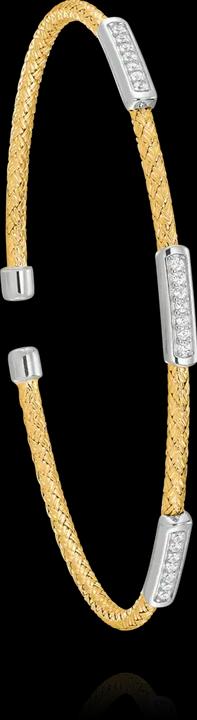 Actual product image Charles Garnier Two-tone silver bracelet, zirkonium oxide (6 cm, Gold silver and zirconium oxides)