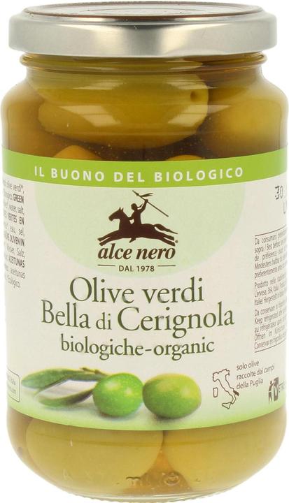Produktbild Alce Nero Bio Olive verde in Lake Bella di Cerignola Glas 350 g (350 g)