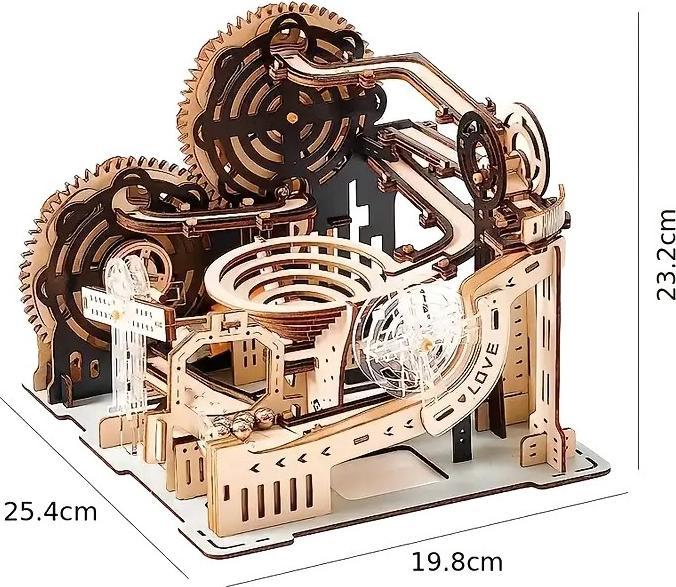 Immagine prodotto The Toy Company 3D Holz Kugelbahn, Murmelbahn Puzzle aus Holz, batteriebetrieben