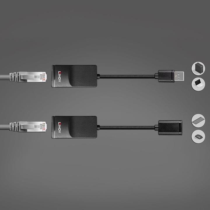 Actual product image Lindy 60m USB 1.1 Cat.6 Extender Basic 60m USB 1.1 Extension (CAT6, 60 m)