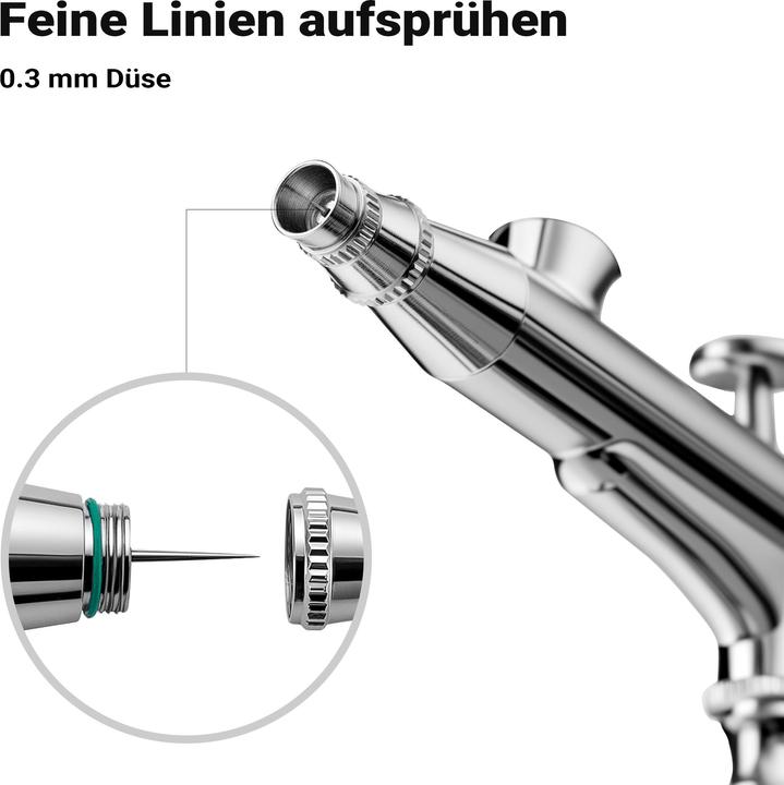 Image du produit Wiltec Aérographe X501 Air Brush Designs avec buse de 0,3mm Godet à liquide