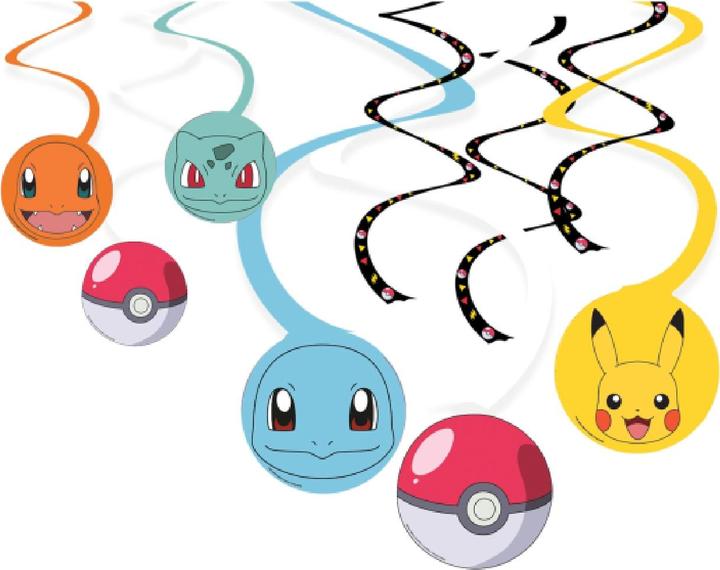 Actual product image Amscan Hanging decorative spirals Pokemon