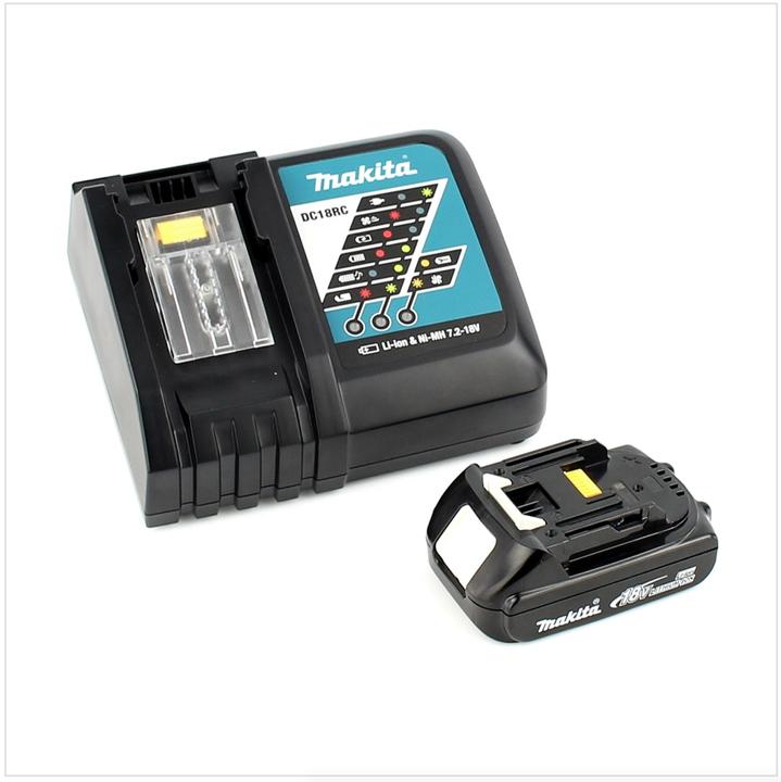 Produktbild Makita DDF 458 Y1J-D 18V Akku Bohrschrauber 91 Nm im Makpac mit 1x BL1815N 1,5 Ah Akku und DC18RC La (Akkubetrieb)