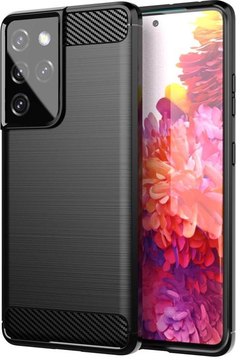 Image du produit Cadorabo TPU Ultra Slim carbon edelstahl Combi Cover (Samsung Galaxy S21 Ultra)